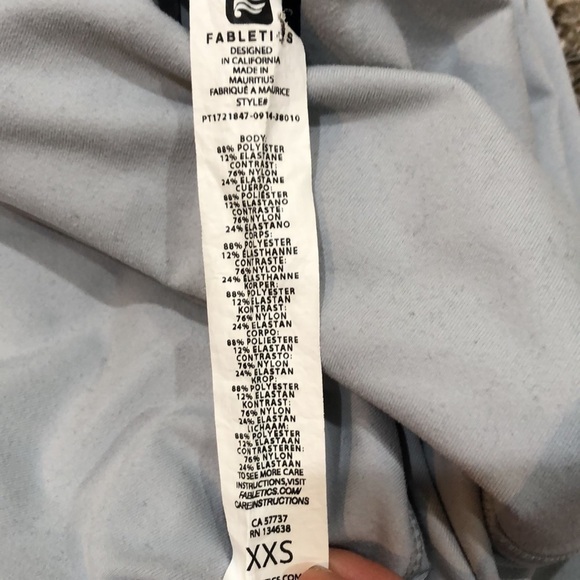 Fabletics Drea Rise Up Embroidered High Waisted Active Leggings Gray XXS - Picture 11 of 11